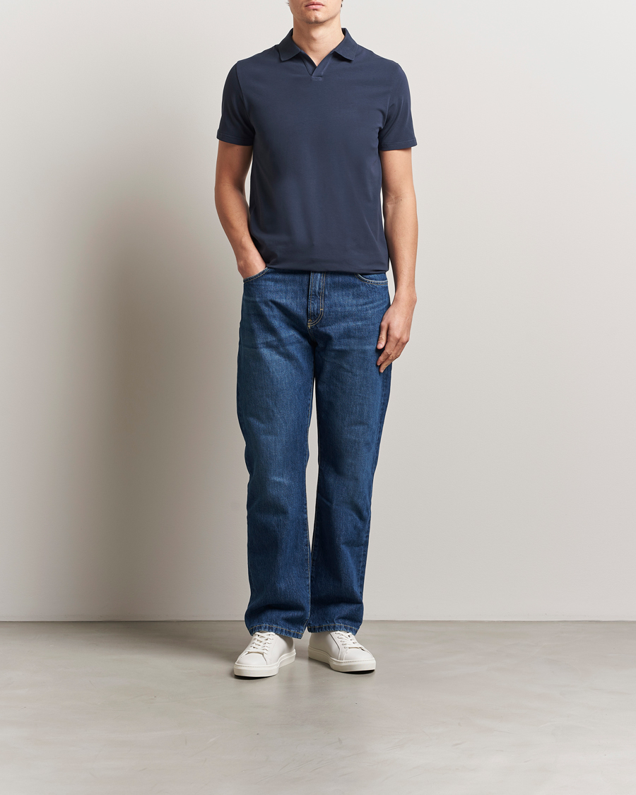 Herren | Poloshirts | Filippa K | Soft Lycra Polo T-Shirt Dusk Blue