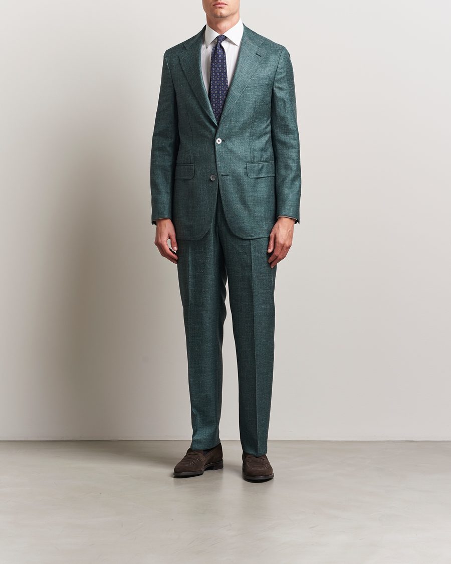 Herren | Sakkos | Oscar Jacobson | Fellow EVO Wool/Silk/Linen Blazer Green