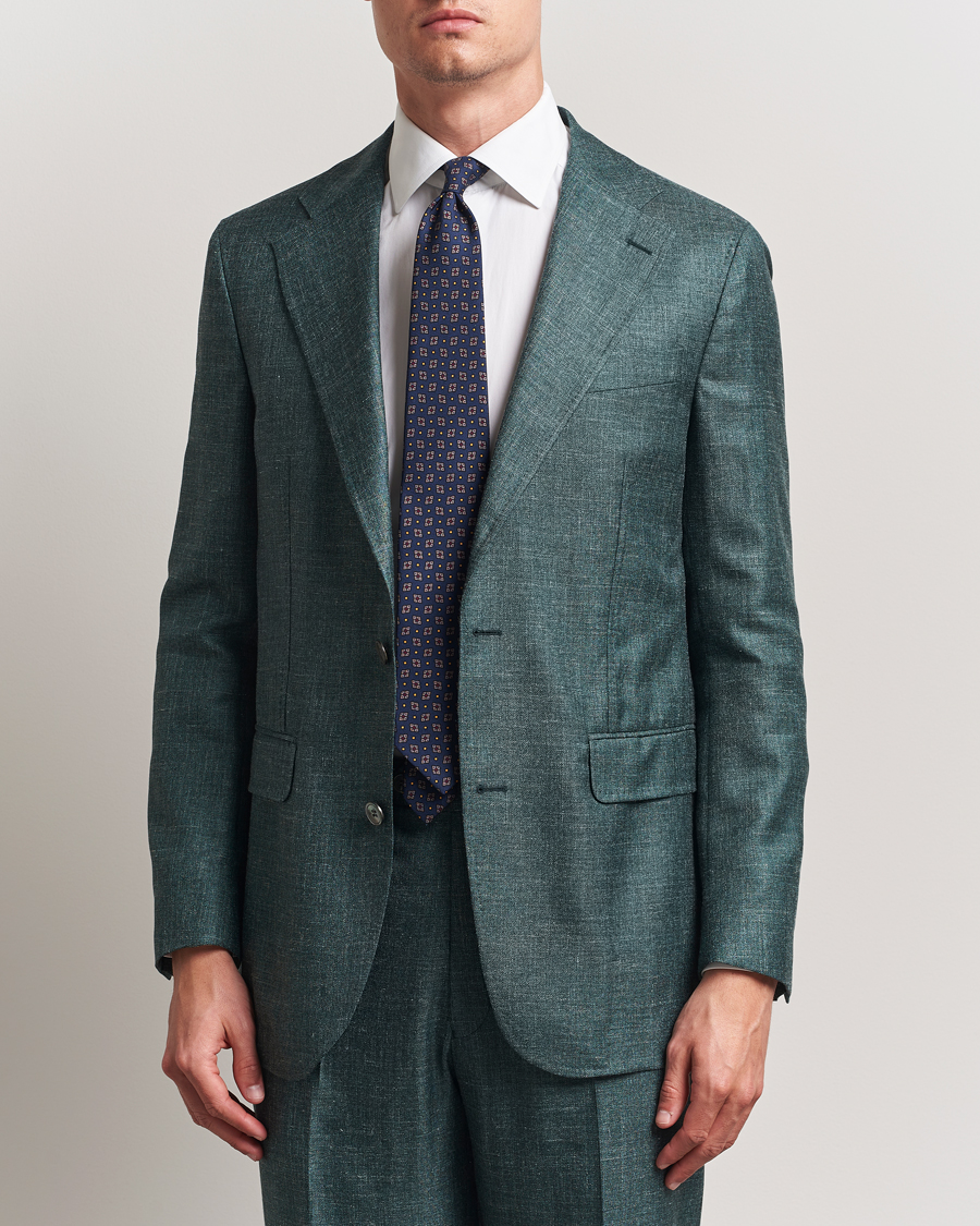Herren | Sakkos | Oscar Jacobson | Fellow EVO Wool/Silk/Linen Blazer Green