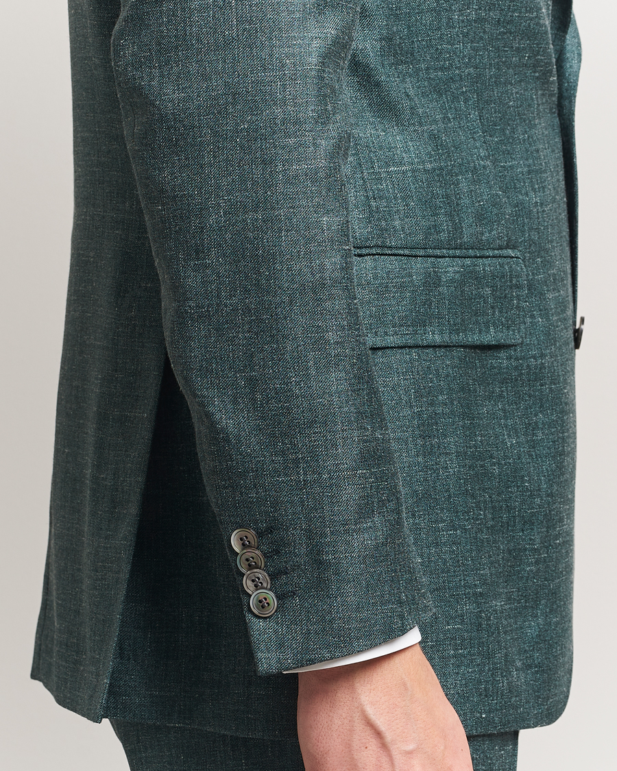Herren | Sakkos | Oscar Jacobson | Fellow EVO Wool/Silk/Linen Blazer Green