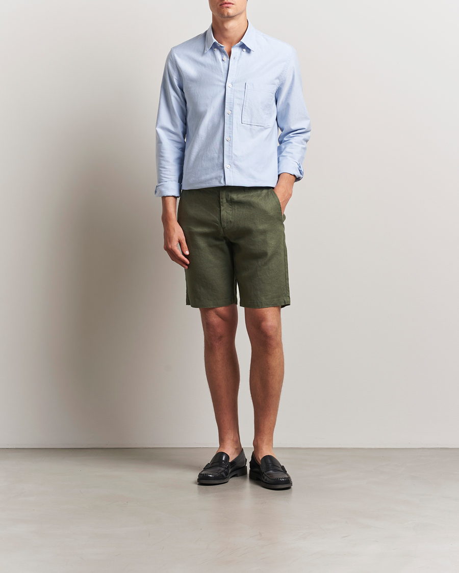 Herren | Shorts | NN07 | Crown Linen Shorts Croc Green