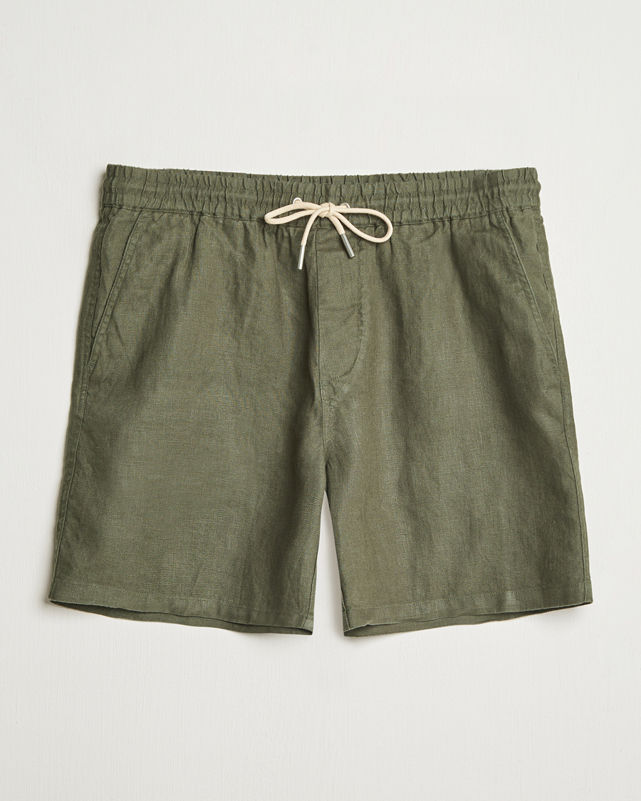 Herren | Shorts | NN07 | Gregor Linen Drawstring Shorts Croc Green
