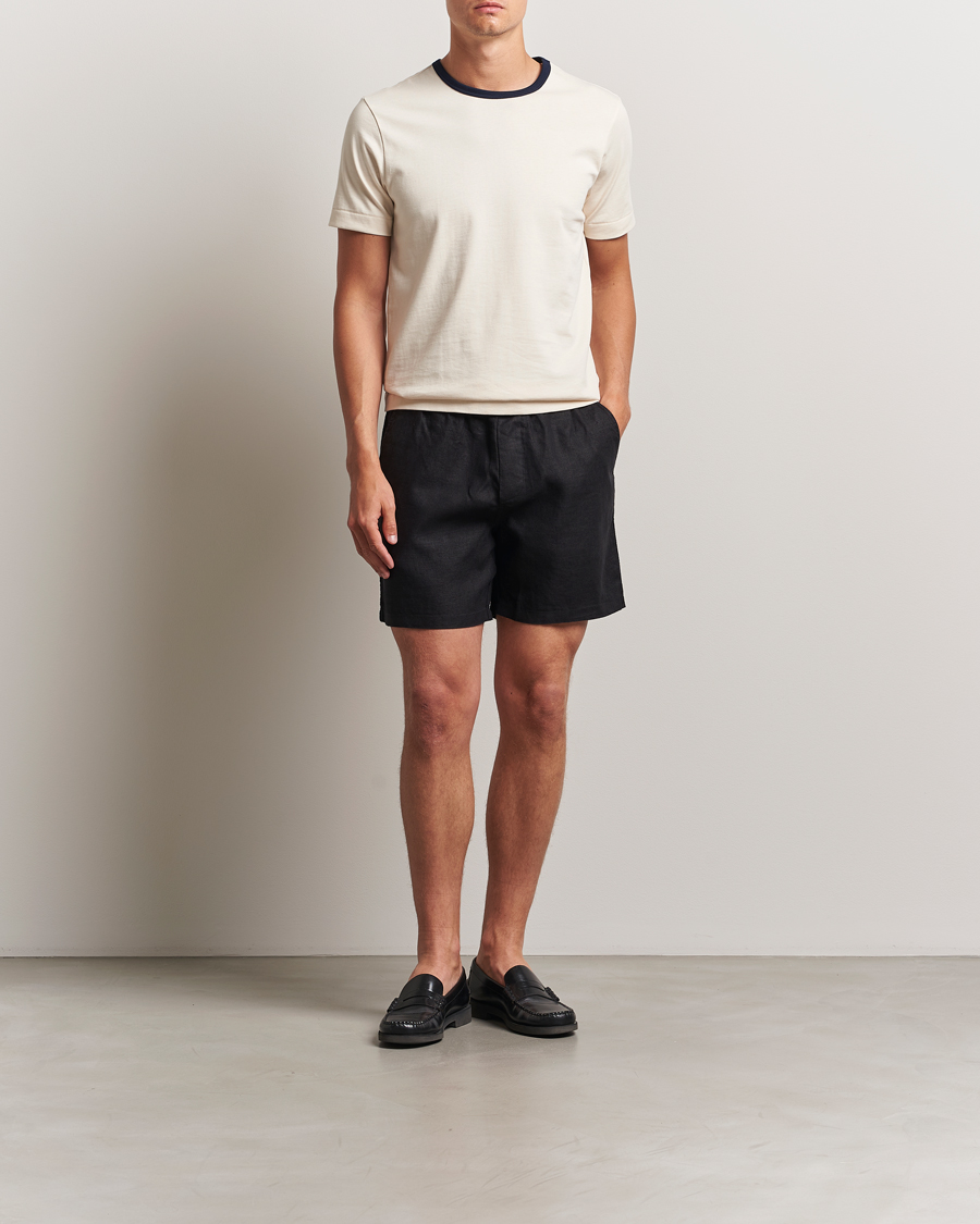 Herren | Shorts | NN07 | Gregor Linen Drawstring Shorts Black