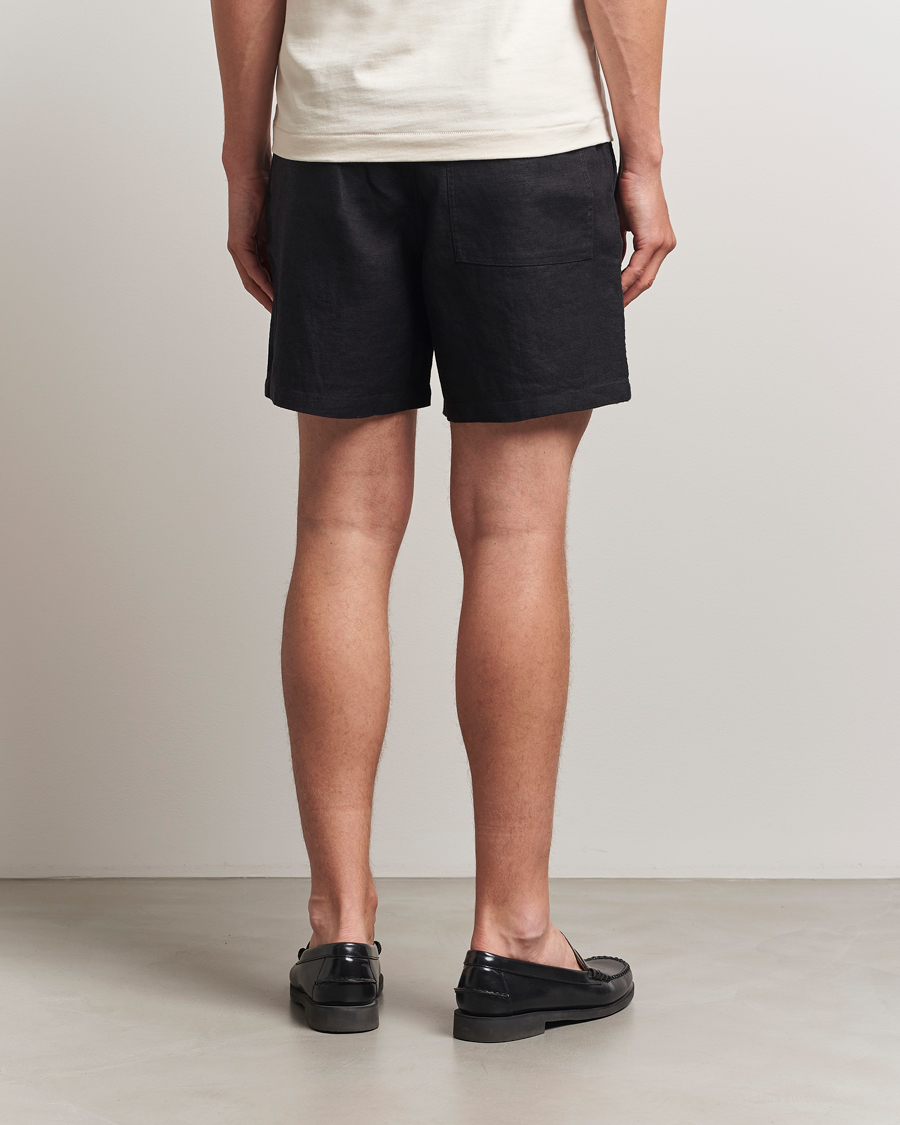 Herren | Shorts | NN07 | Gregor Linen Drawstring Shorts Black