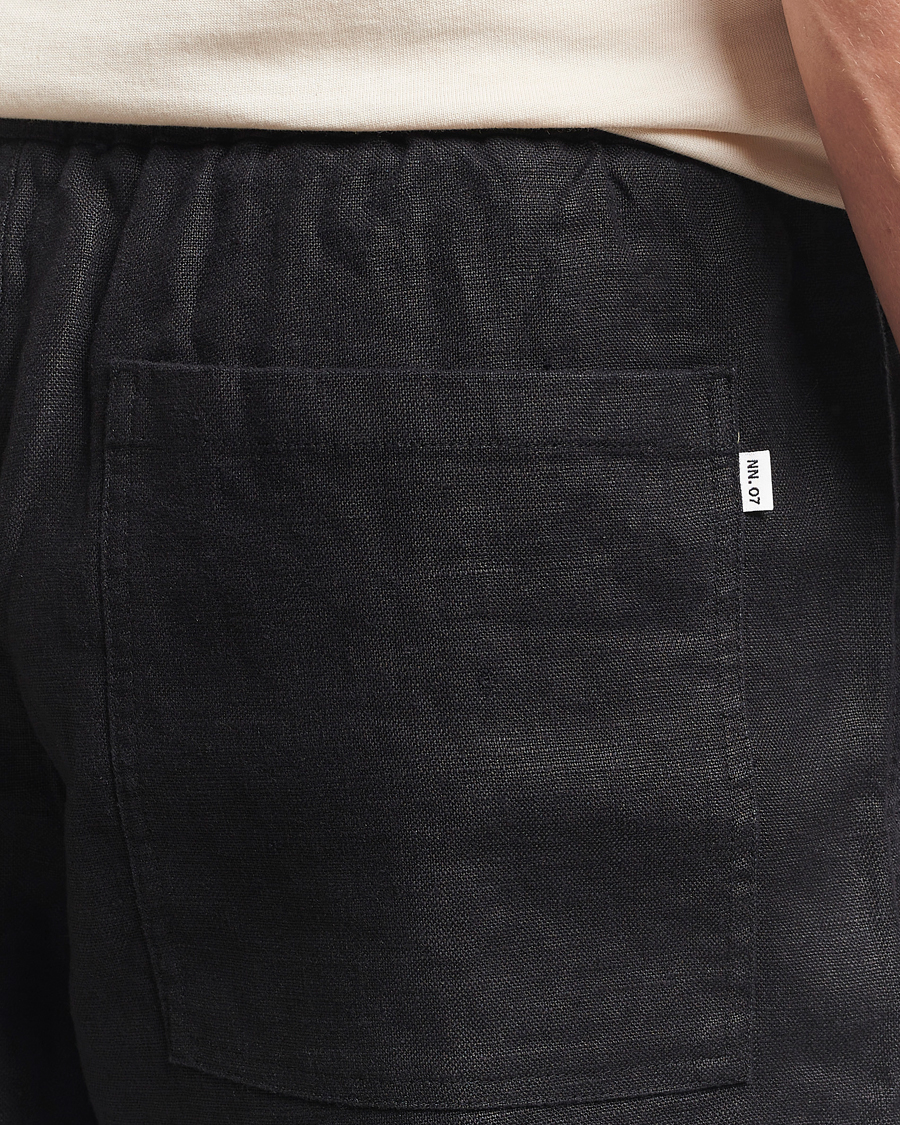 Herren | Shorts | NN07 | Gregor Linen Drawstring Shorts Black
