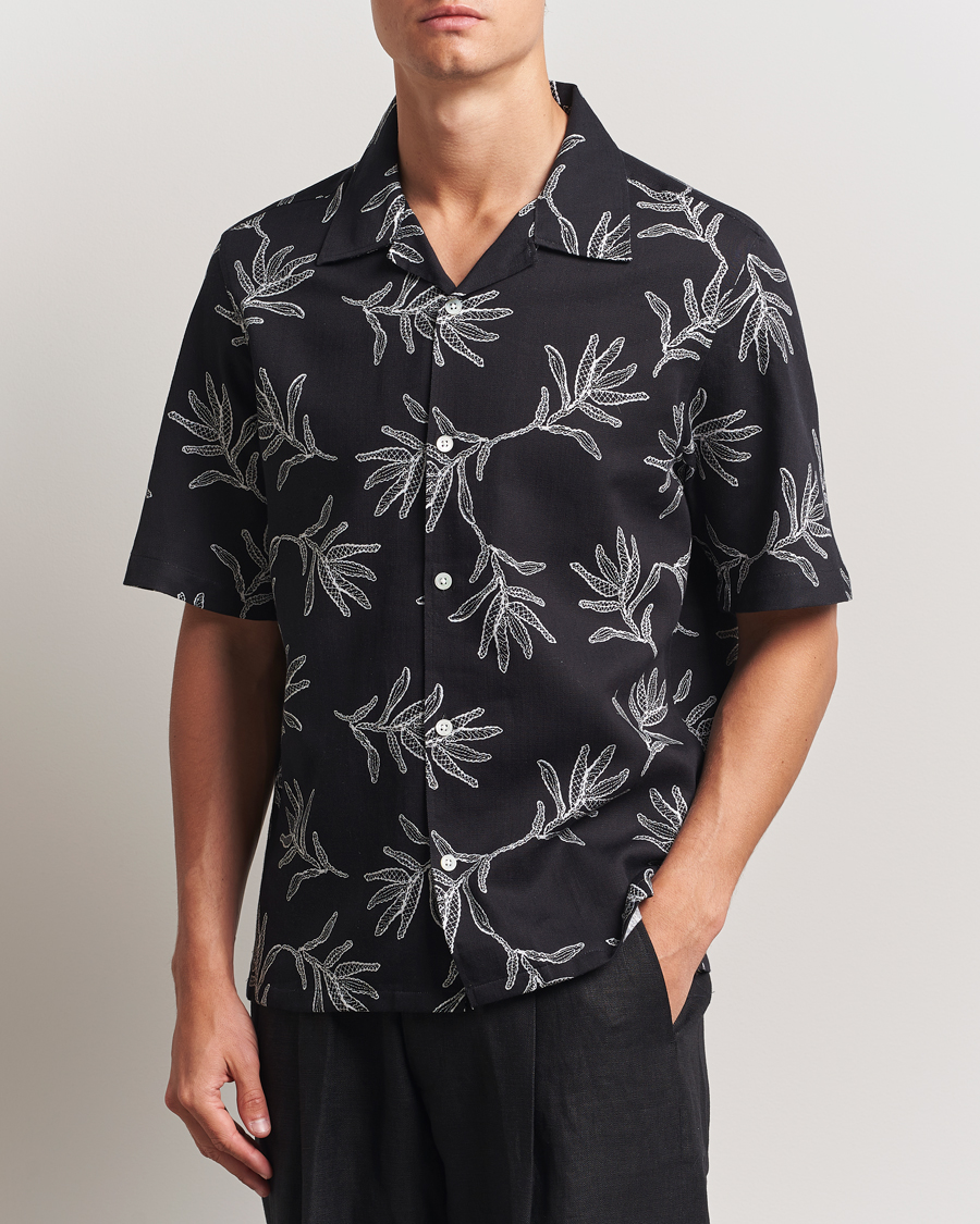 Herren | Hemden | NN07 | Ole Printed Cotton/Lyocell Resort Shirt Black
