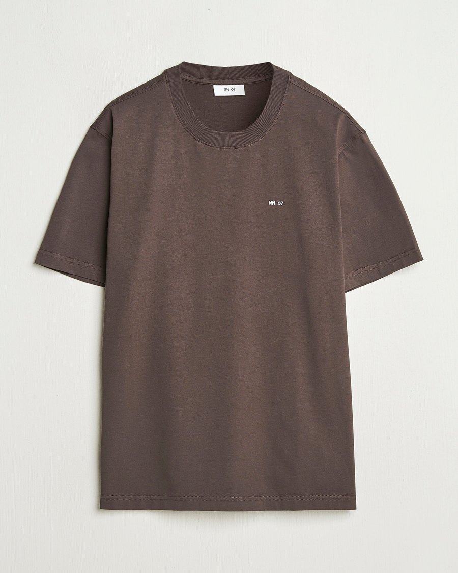 Herren | T-Shirts | NN07 | Adam Logo Crew Neck T-Shirt Coffee