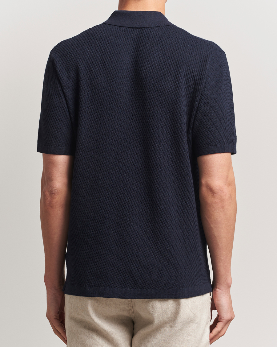 Herren | Poloshirts | Tiger of Sweden | Reid Structured Knitted Polo Bruised Blue