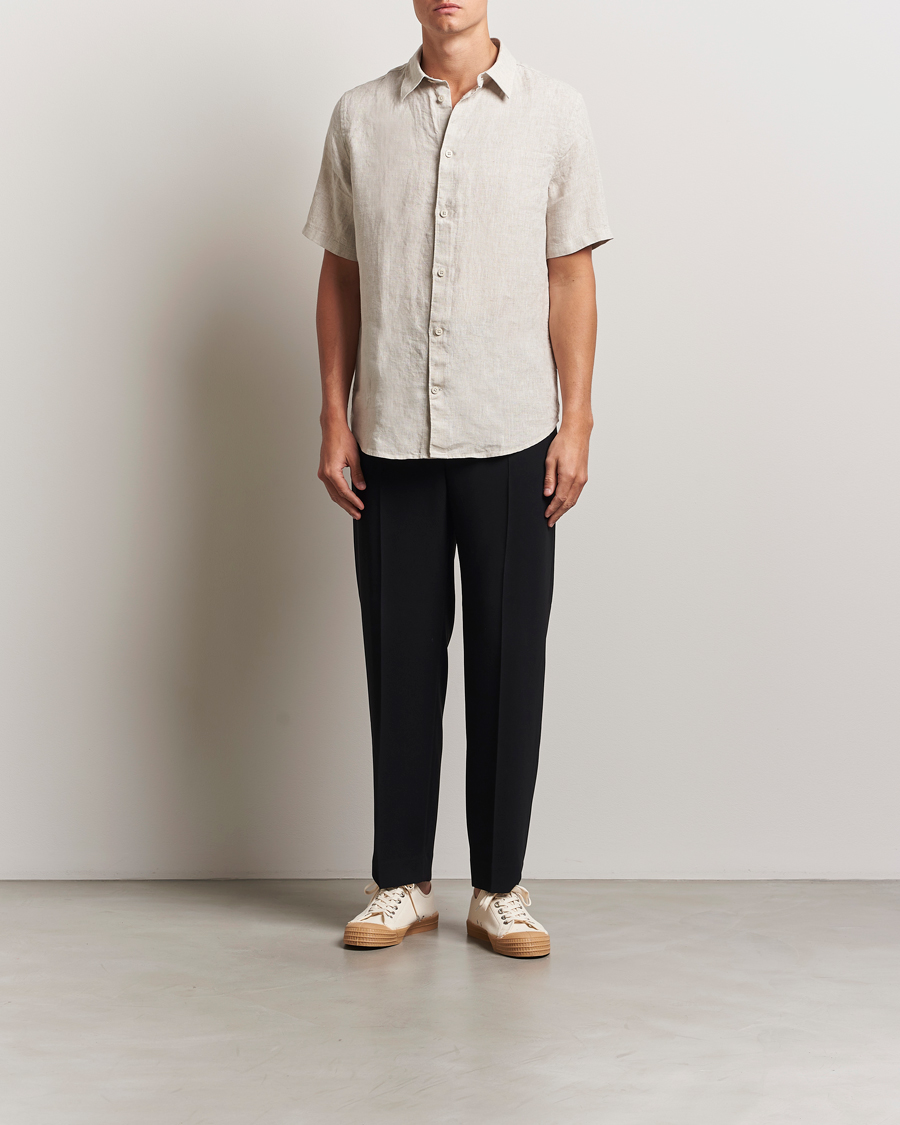 Herren | Hemden | NN07 | Enzo Linen Short Sleeve Shirt Oat