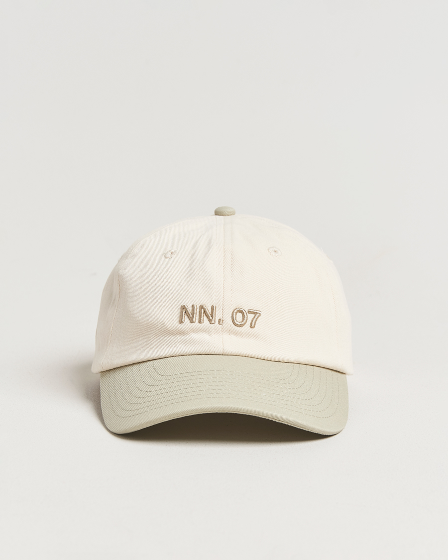 Herren | NN07 Logo Cap Sage Green/Off White | NN07 | Logo Cap Sage Green/Off White