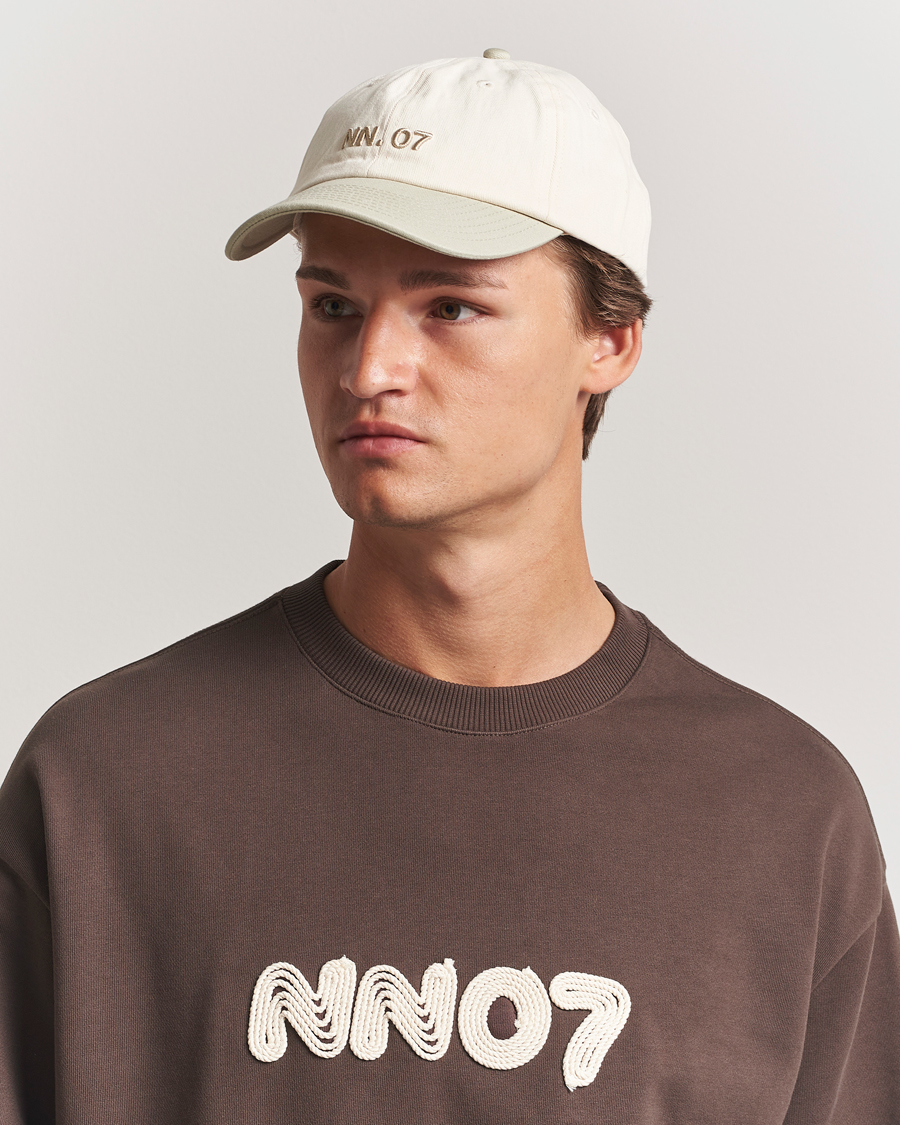 Herren | NN07 Logo Cap Sage Green/Off White | NN07 | Logo Cap Sage Green/Off White