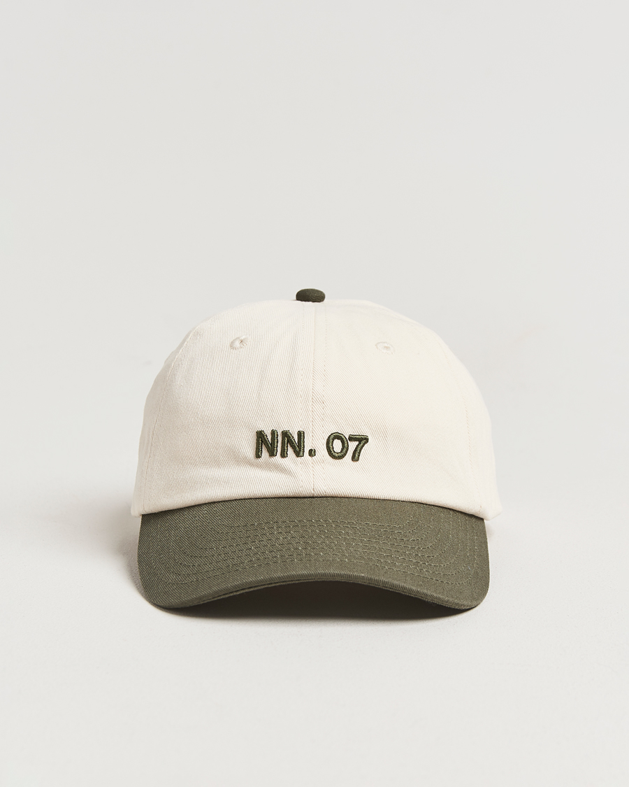 Herren | NN07 Logo Cap Croc Green/Off White | NN07 | Logo Cap Croc Green/Off White
