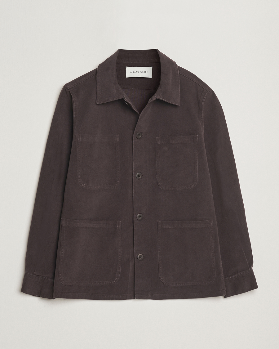 Herren | Jacken | A Day's March | Algot Lyocell Overshirt Chocolate