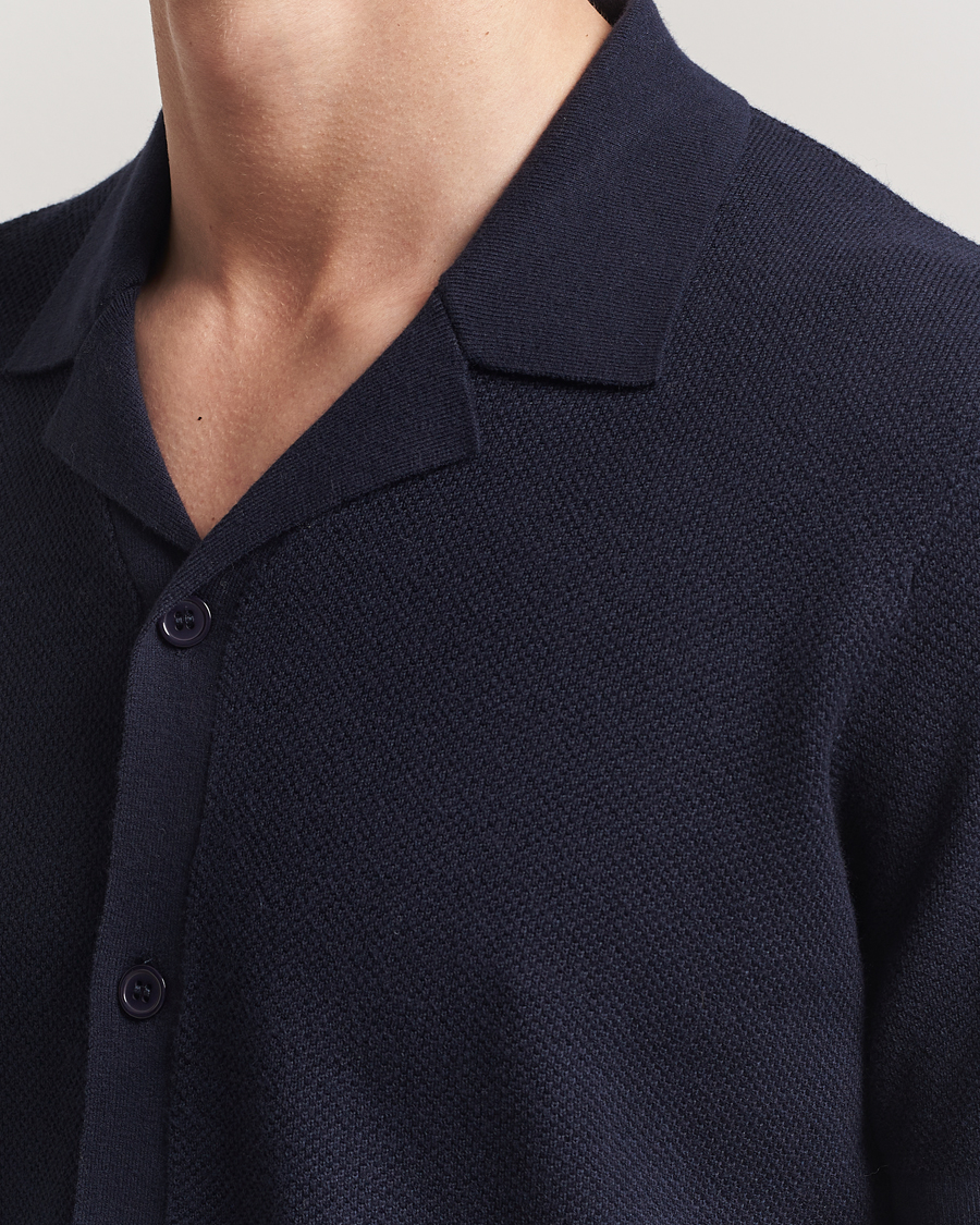 Herren | Pullover | A Day's March | Yamu Structure Short Sleeve Navy