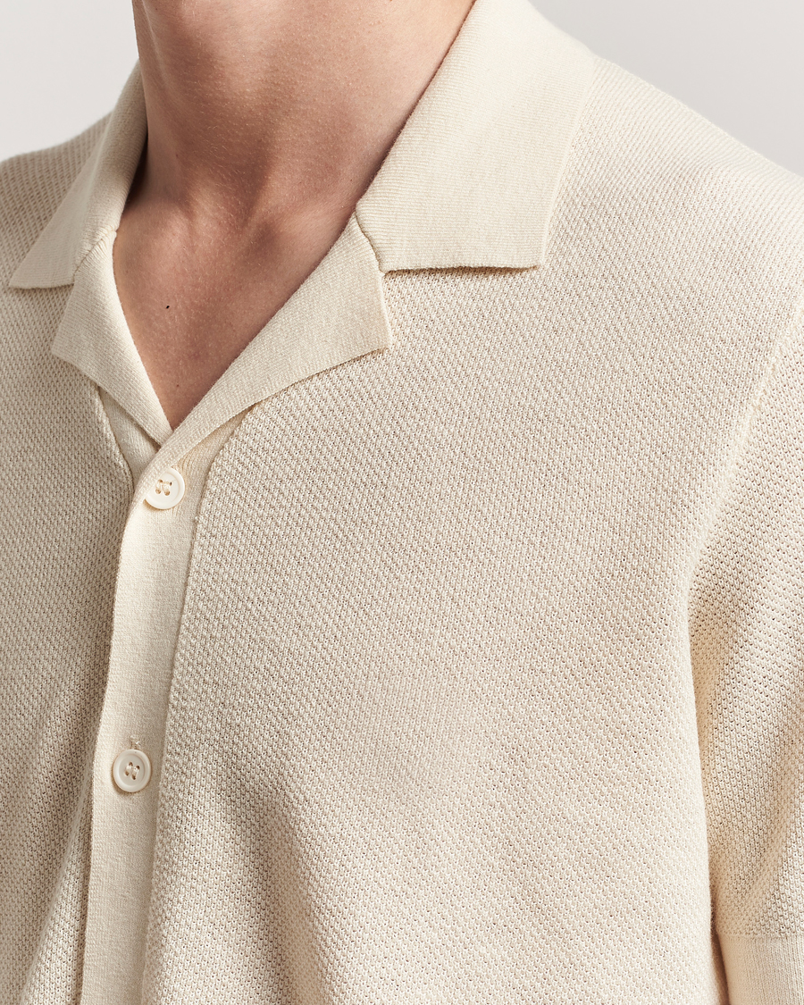 Herren | Pullover | A Day's March | Yamu Structure Short Sleeve Off White