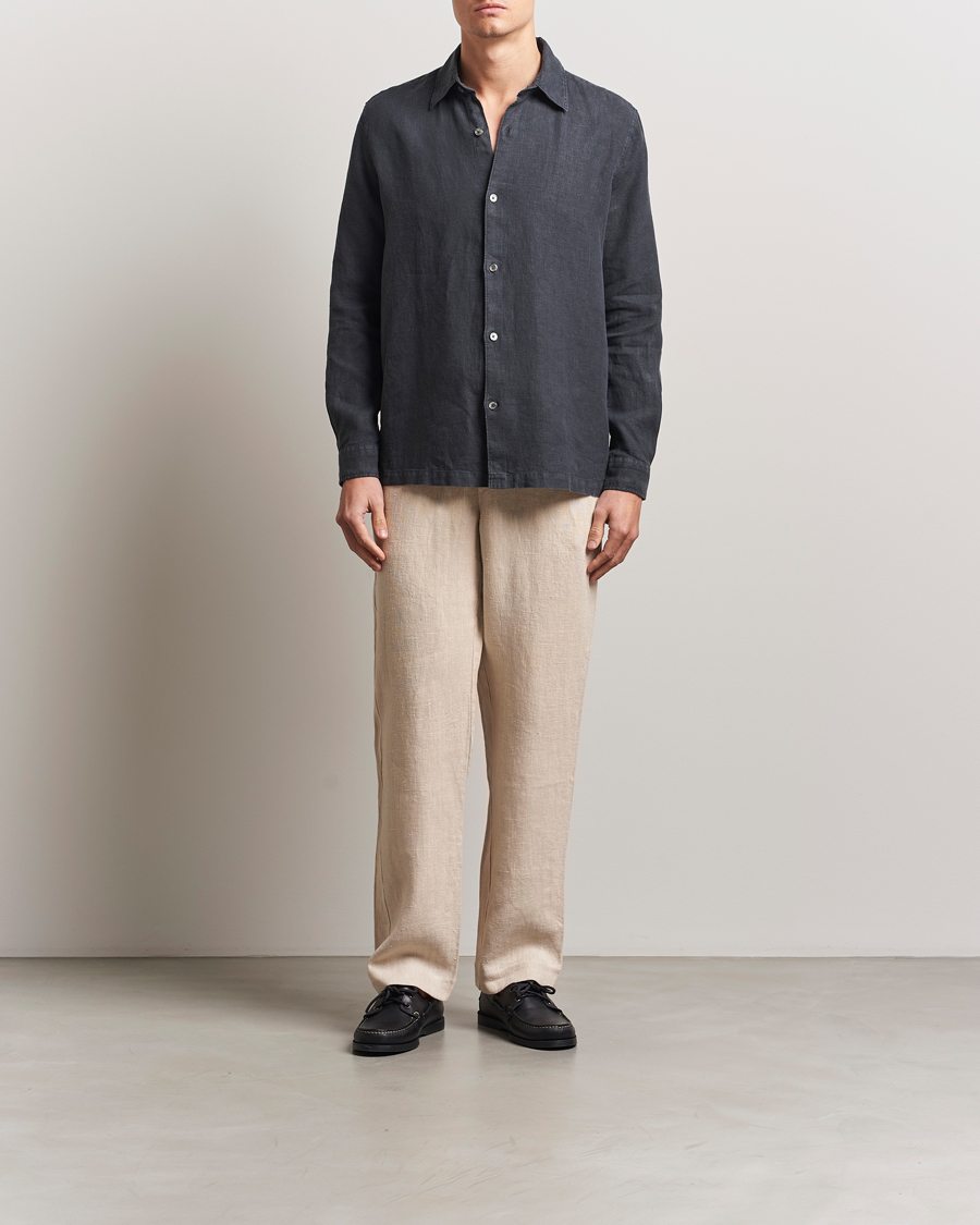 Herren | Hosen | A Day's March | Tamiat Drawstring Linen Trousers Oyster
