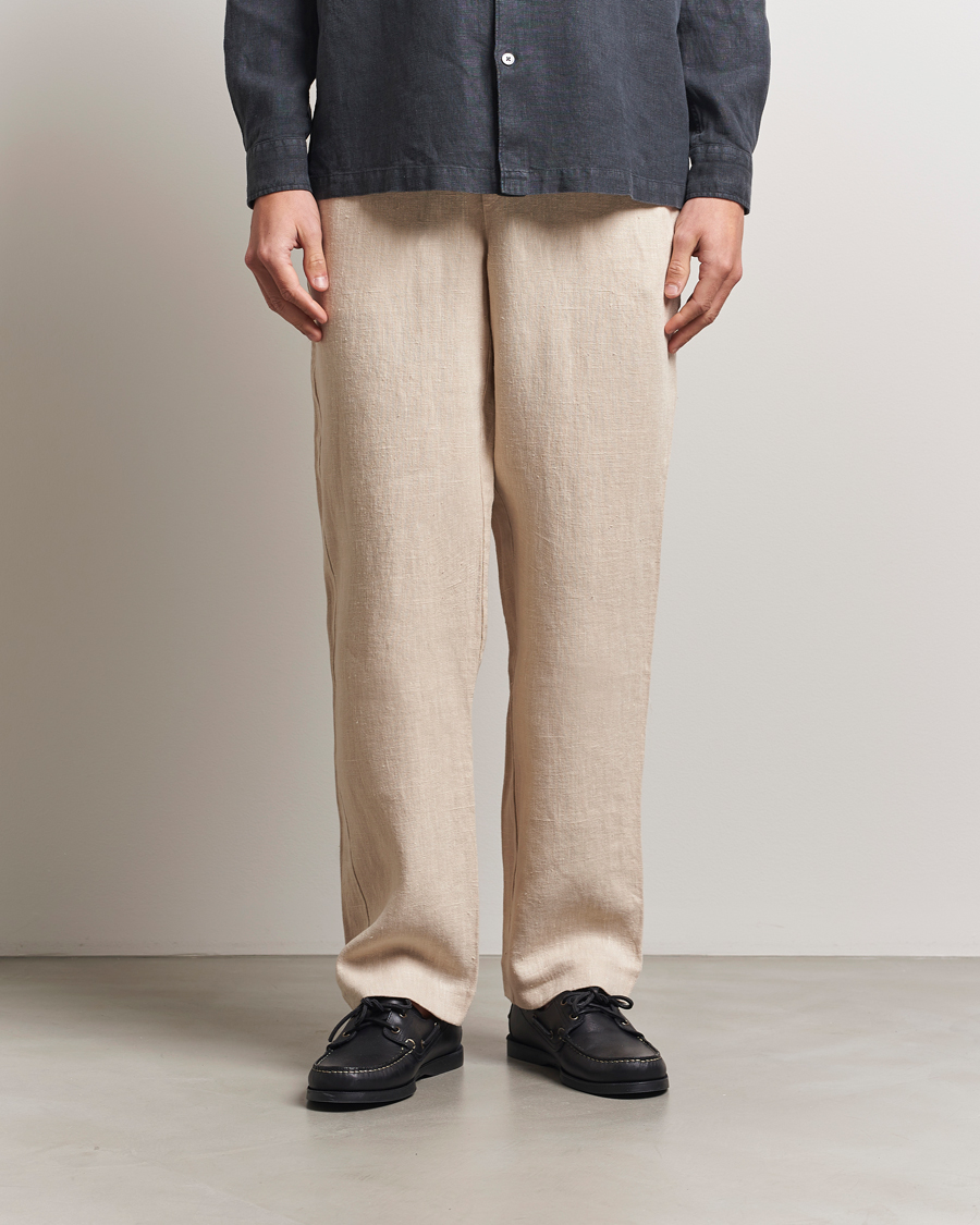 Herren | Hosen | A Day's March | Tamiat Drawstring Linen Trousers Oyster