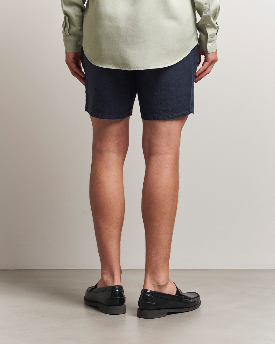 Herren | Shorts | A Day's March | Ipu Linen Drawstring Shorts Navy