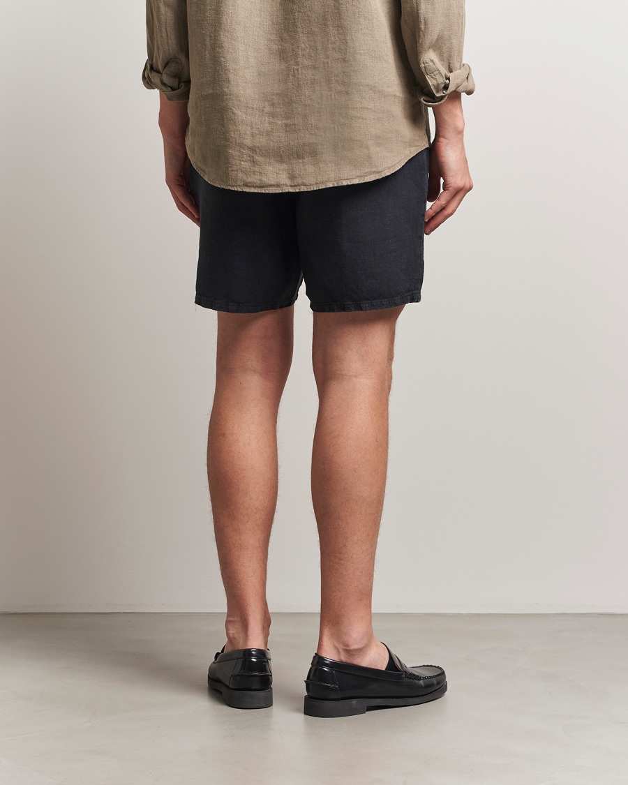 Herren | Shorts | A Day's March | Ipu Linen Drawstring Shorts Off Black