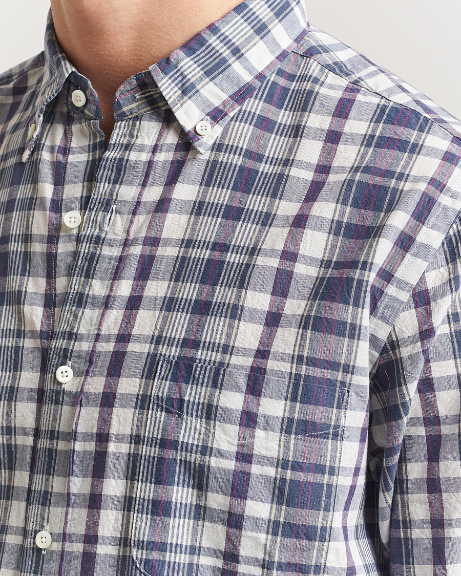 Herren | Hemden | BEAMS PLUS | Madras Button Down Shirt White/Blue