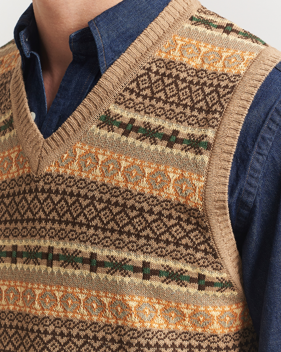 Herren | Pullover | BEAMS PLUS | Fairisle Vest Khaki