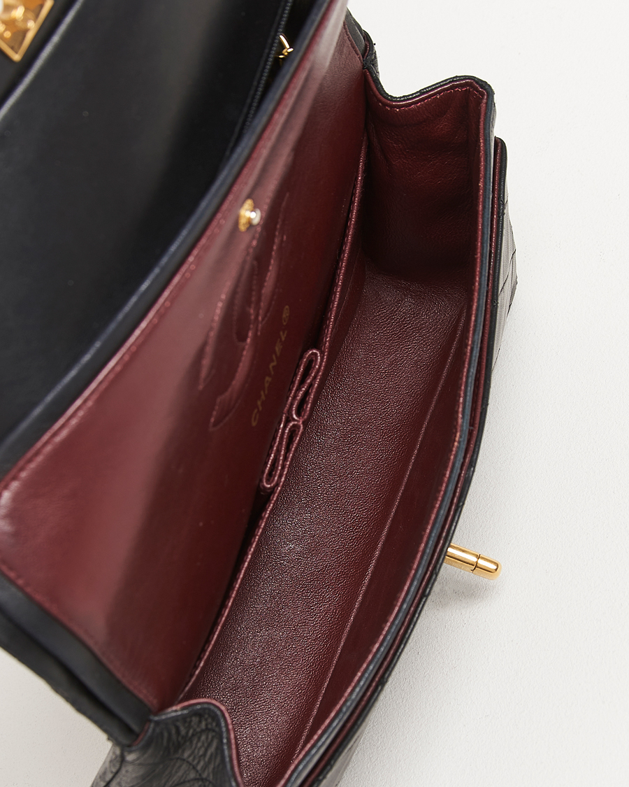 Herren | Chanel Pre-Owned Classic Medium Double Flap Bag Lambskin Black | Chanel Pre-Owned | Classic Medium Double Flap Bag Lambskin Black