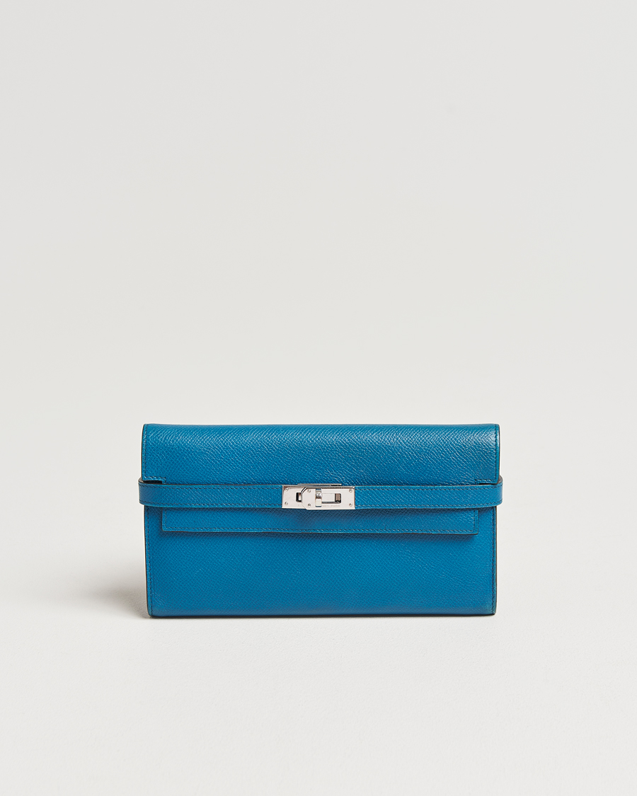 Herren | Hermès Pre-Owned Kelly Wallet Epsom Leather Blue | Hermès Pre-Owned | Kelly Wallet Epsom Leather Blue