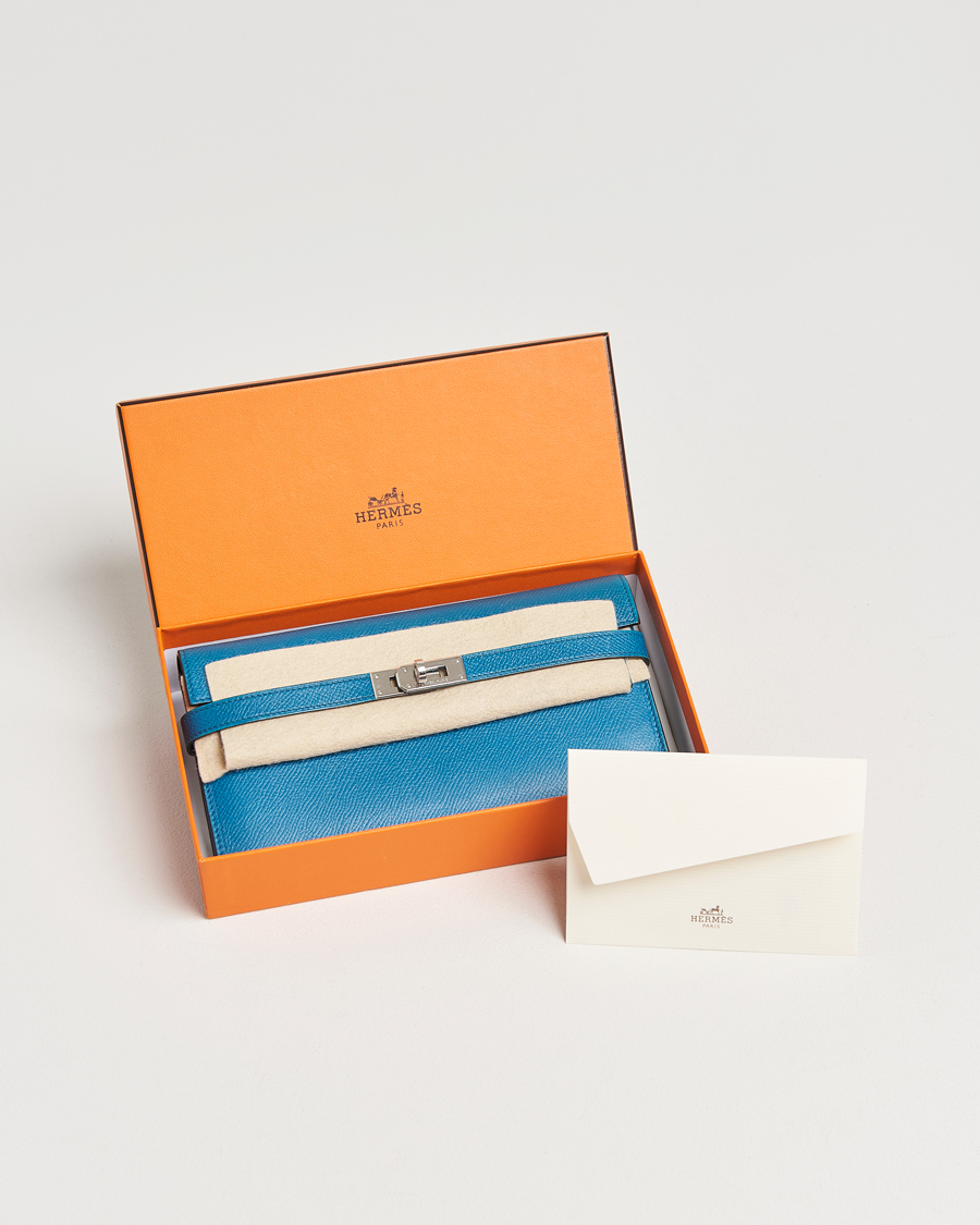 Herren | Hermès Pre-Owned Kelly Wallet Epsom Leather Blue | Hermès Pre-Owned | Kelly Wallet Epsom Leather Blue