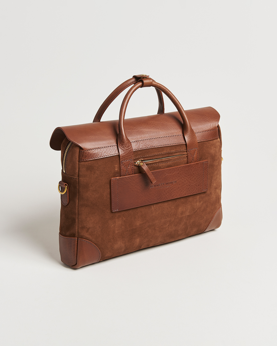 Herren | Taschen | Bennett Winch | Suede Briefcase Brown