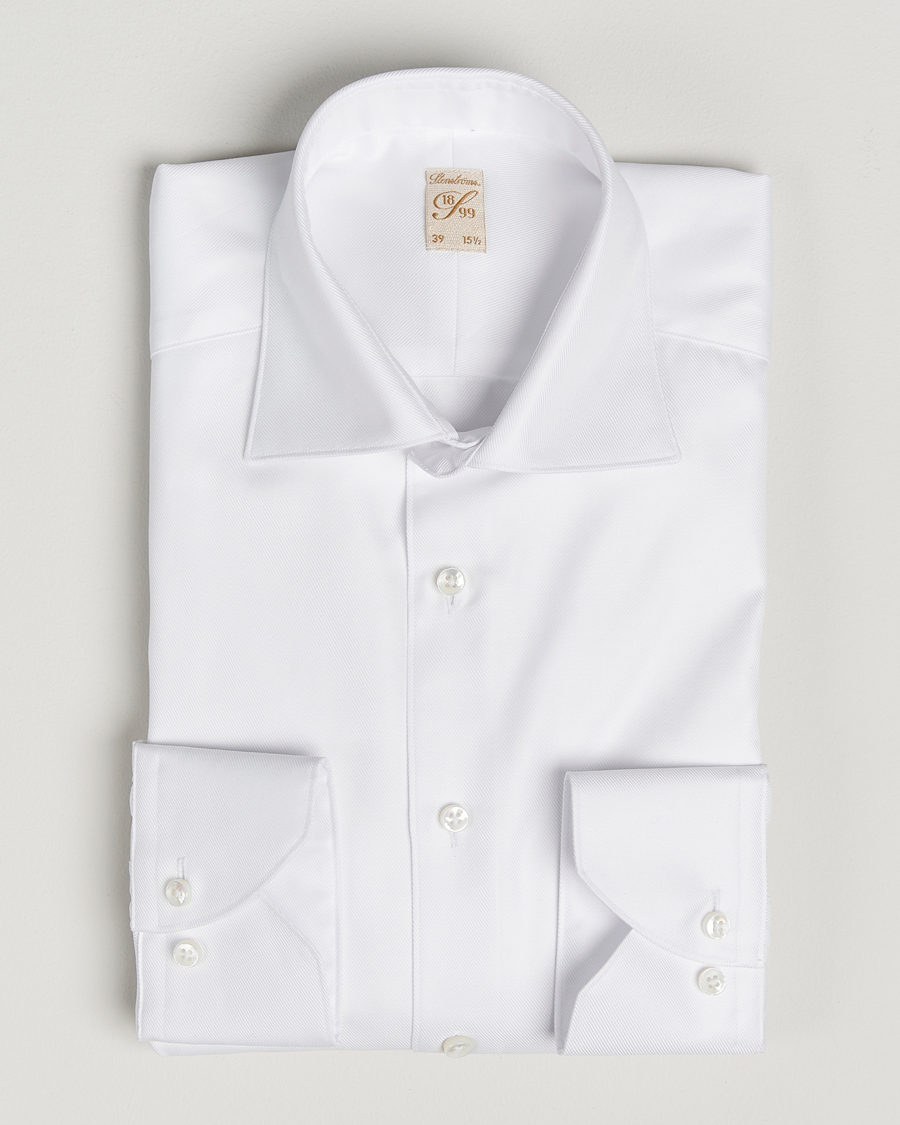 Herren | Hemden | Stenströms | 1899 Cotton Twill Shirt White