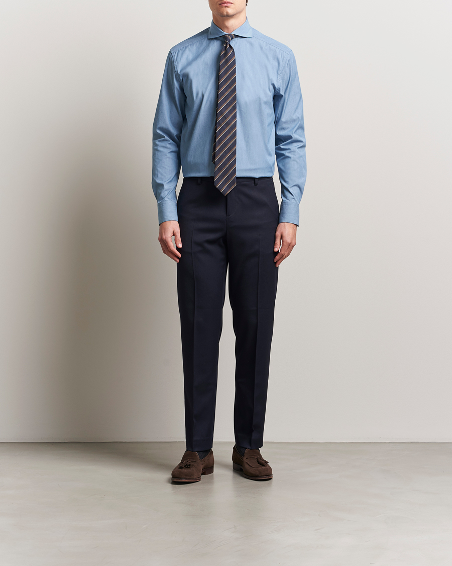 Herren | Hemden | Stenströms | 1899 Denim Poplin Shirt Indigo