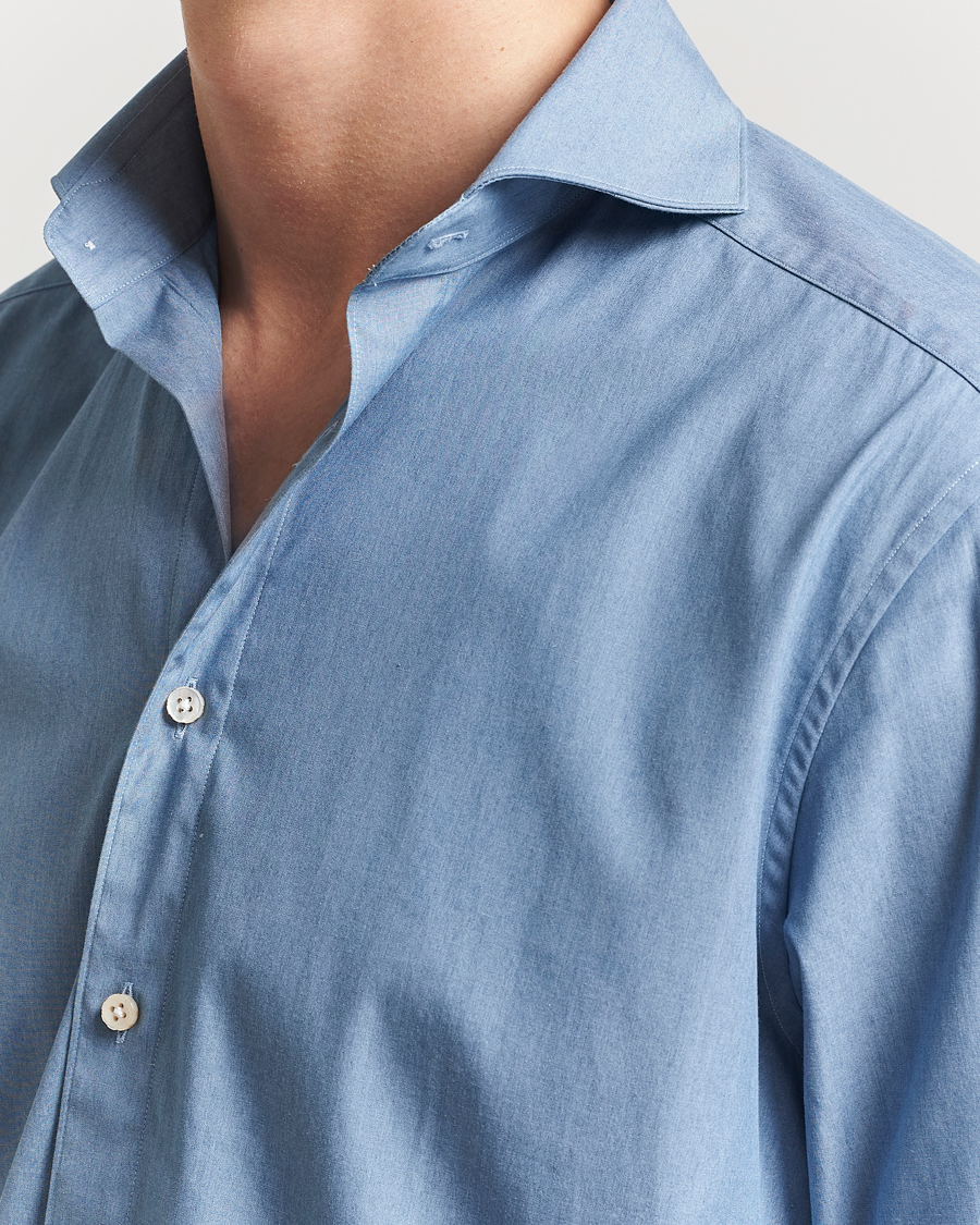 Herren | Hemden | Stenströms | 1899 Denim Poplin Shirt Indigo