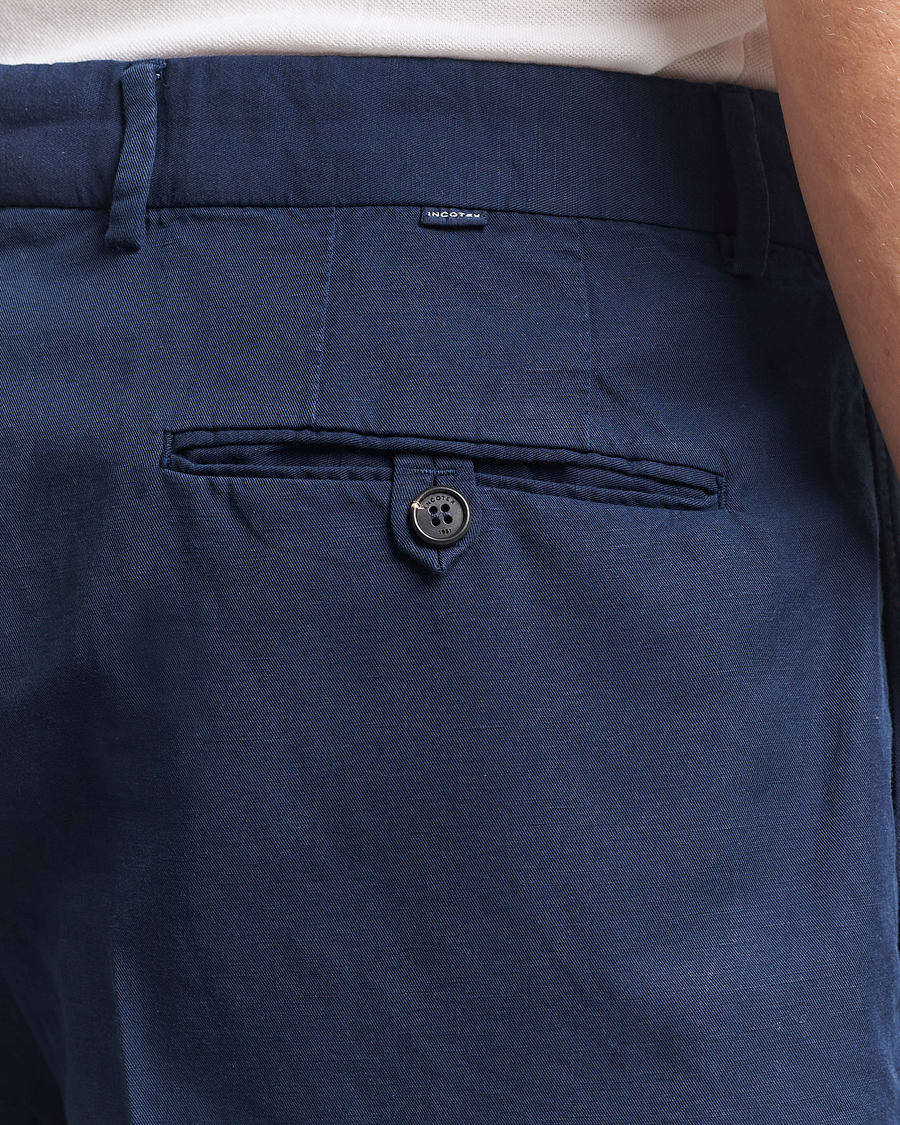 Herren | Shorts | Incotex | Pleated Chinolino Shorts Navy