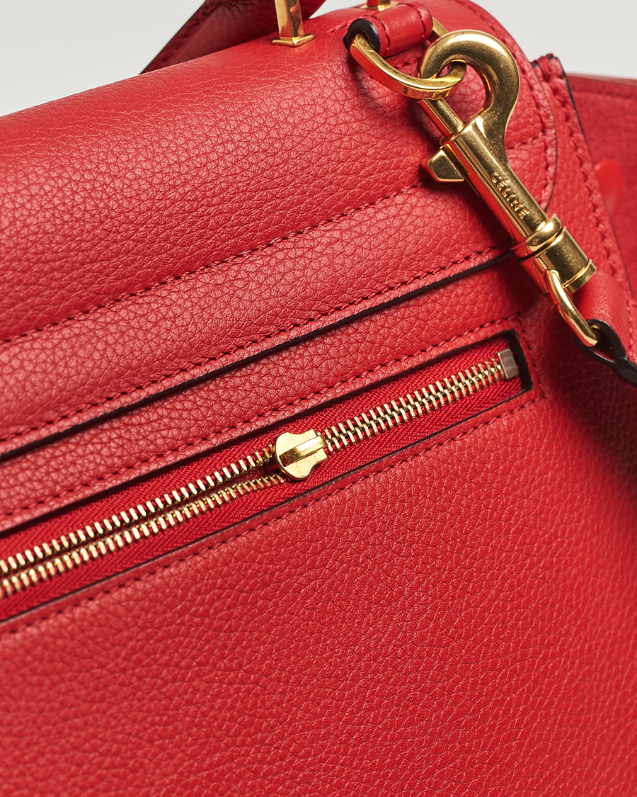 Herren | Celine Pre-Owned Trapeze Leather Suede Handbag Red Medium | Celine Pre-Owned | Trapeze Leather Suede Handbag Red Medium