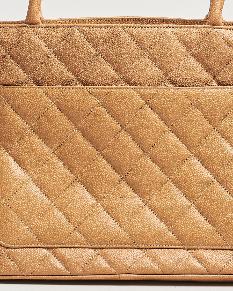 Herren | Chanel Pre-Owned Medallion Tote Quilted Caviar Beige | Chanel Pre-Owned | Medallion Tote Quilted Caviar Beige