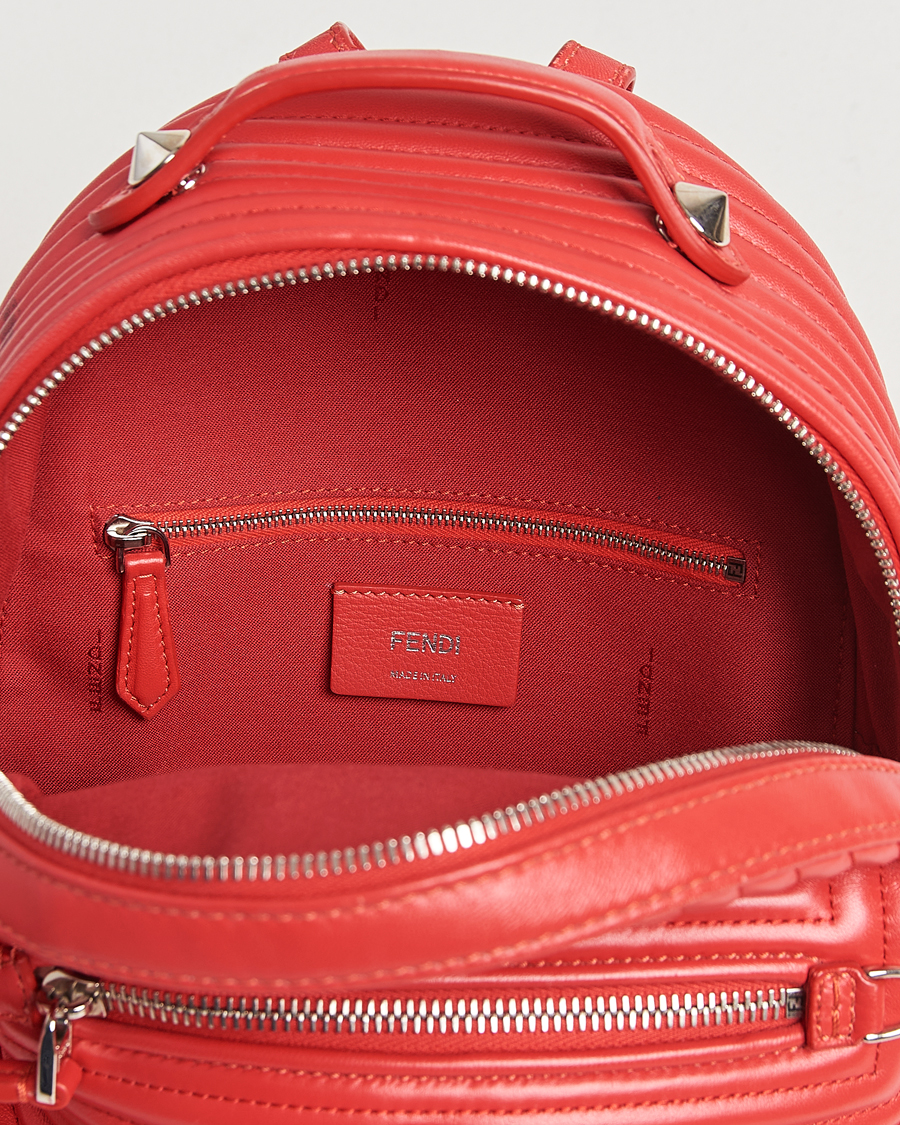 Herren | Fendi Pre-Owned Calfskin Backpack Red | Fendi Pre-Owned | Calfskin Backpack Red