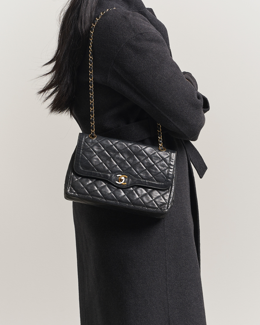 Herren | Chanel Pre-Owned Classic Medium Double Flap Bag Black | Chanel Pre-Owned | Classic Medium Double Flap Bag Black