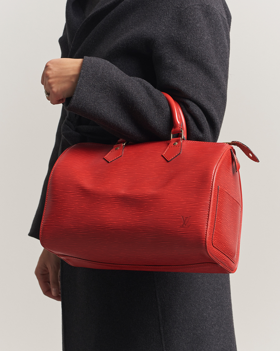 Herren | Louis Vuitton Pre-Owned Speedy 30 Handbag Epi Leather Red | Louis Vuitton Pre-Owned | Speedy 30 Handbag Epi Leather Red