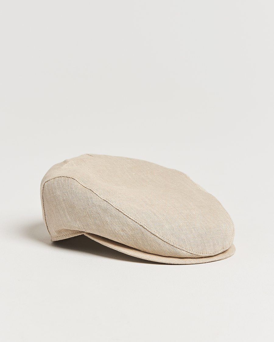 Herren | Wigéns Ivy Slim Hopsack Linen Cap Sand | Wigéns | Ivy Slim Hopsack Linen Cap Sand