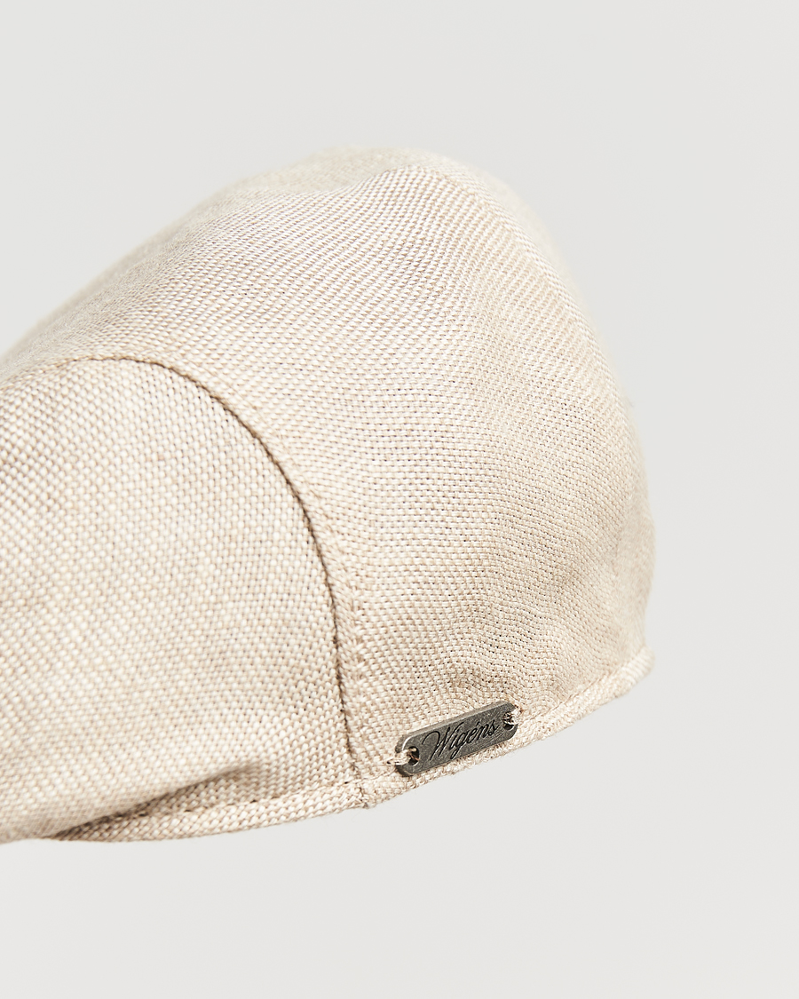 Herren | Hüte & Mützen | Wigéns | Ivy Slim Hopsack Linen Cap Sand