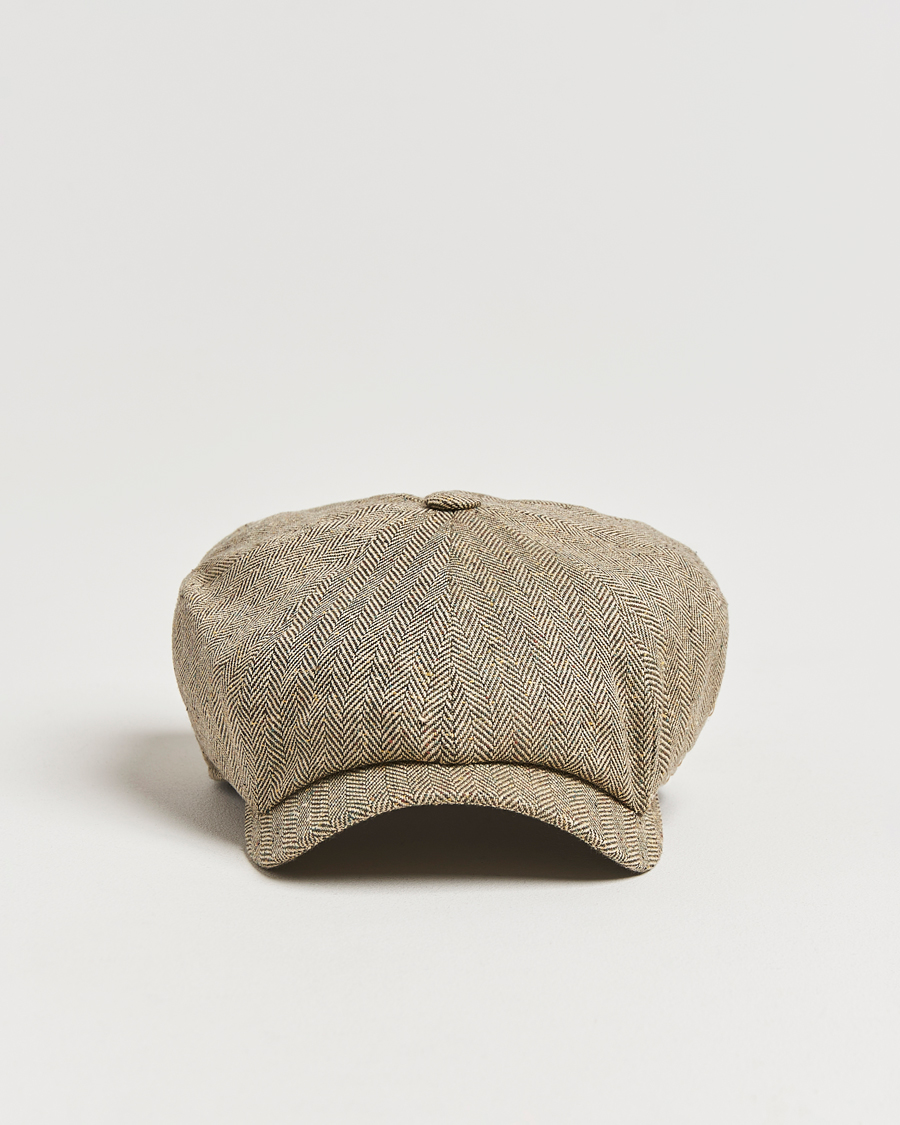 Herren | Wigéns Newsboy Retro Herringbone Cap Dark Olive | Wigéns | Newsboy Retro Herringbone Cap Dark Olive