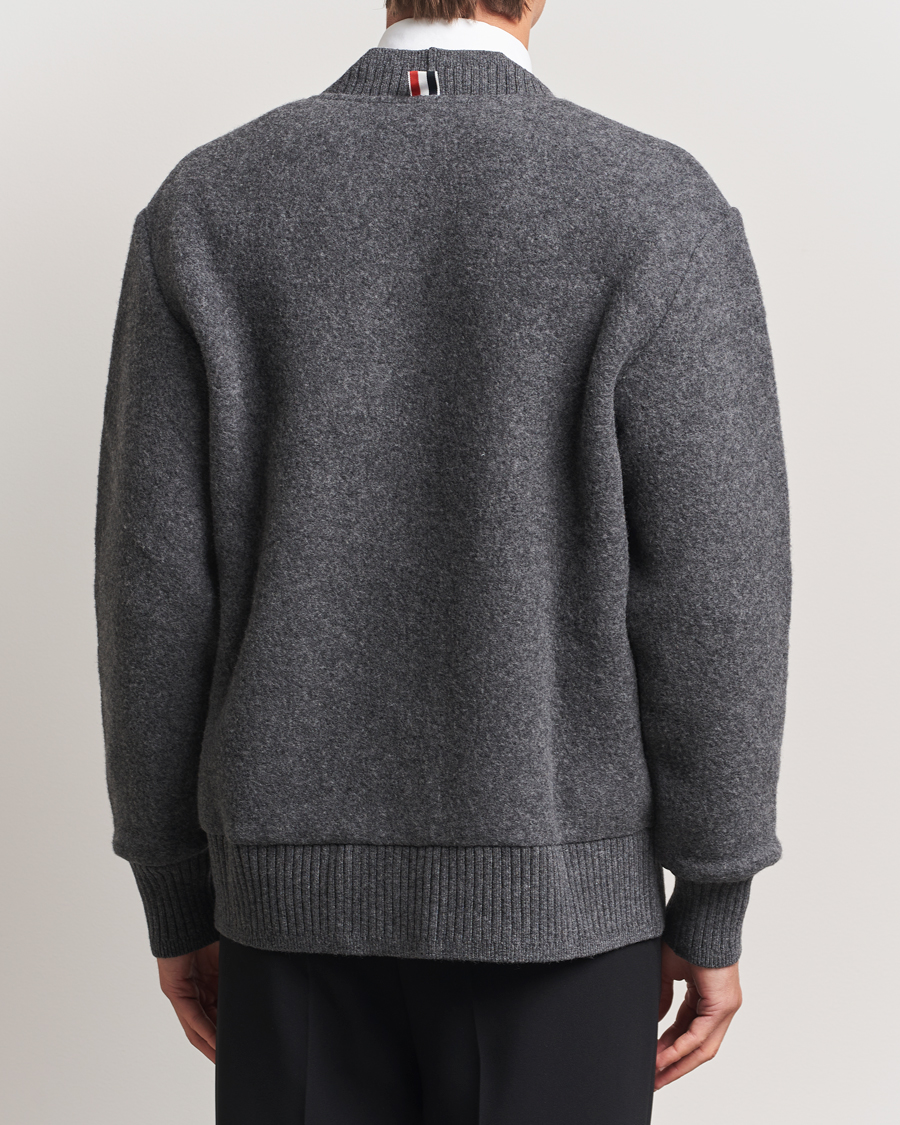 Herren | Pullover | Thom Browne | Wool Fleece Cardigan Charcoal
