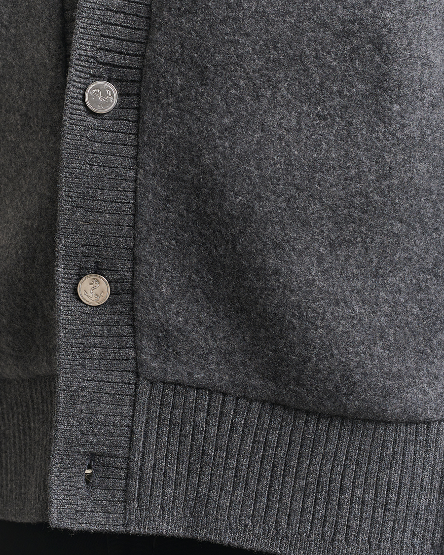 Herren | Pullover | Thom Browne | Wool Fleece Cardigan Charcoal