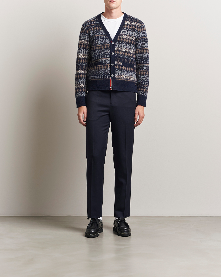 Herren | Pullover | Thom Browne | Fairisle Jacquard Cardigan Navy