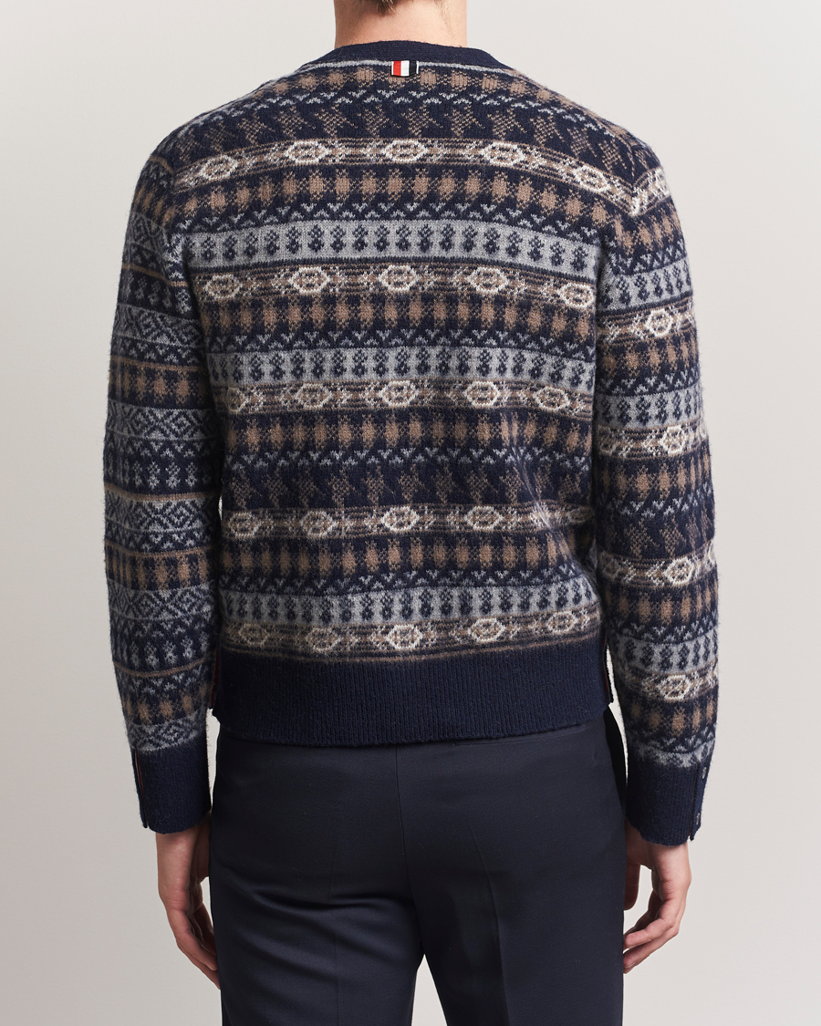 Herren | Pullover | Thom Browne | Fairisle Jacquard Cardigan Navy