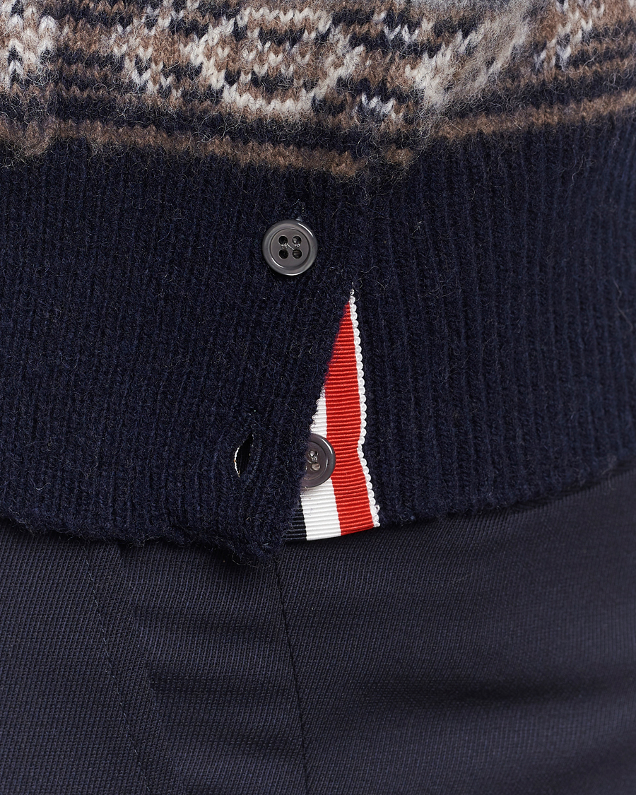 Herren | Pullover | Thom Browne | Fairisle Jacquard Cardigan Navy