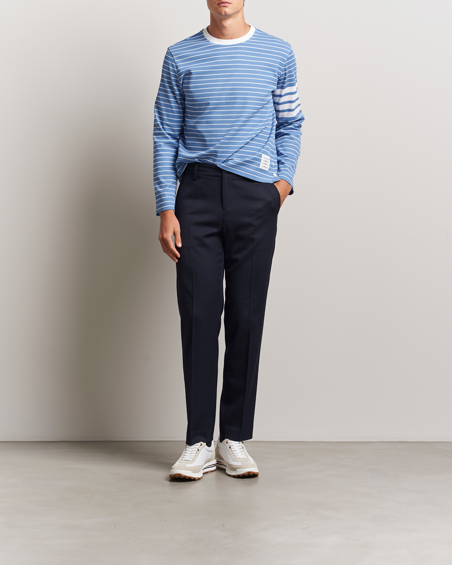 Herren | T-Shirts | Thom Browne | Long Sleeve T-Shirt Blue/White