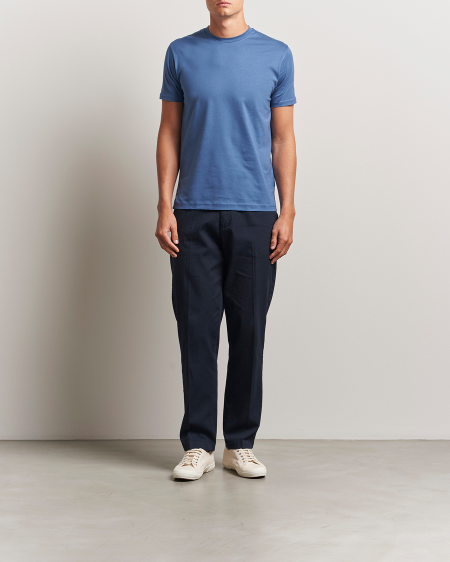 Herren | T-Shirts | Sunspel | Riviera Midweight T-Shirt Soft Denim