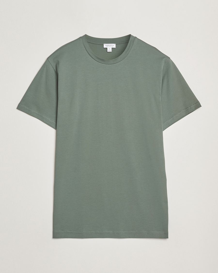 Herren | T-Shirts | Sunspel | Riviera Midweight T-Shirt Dusk Green