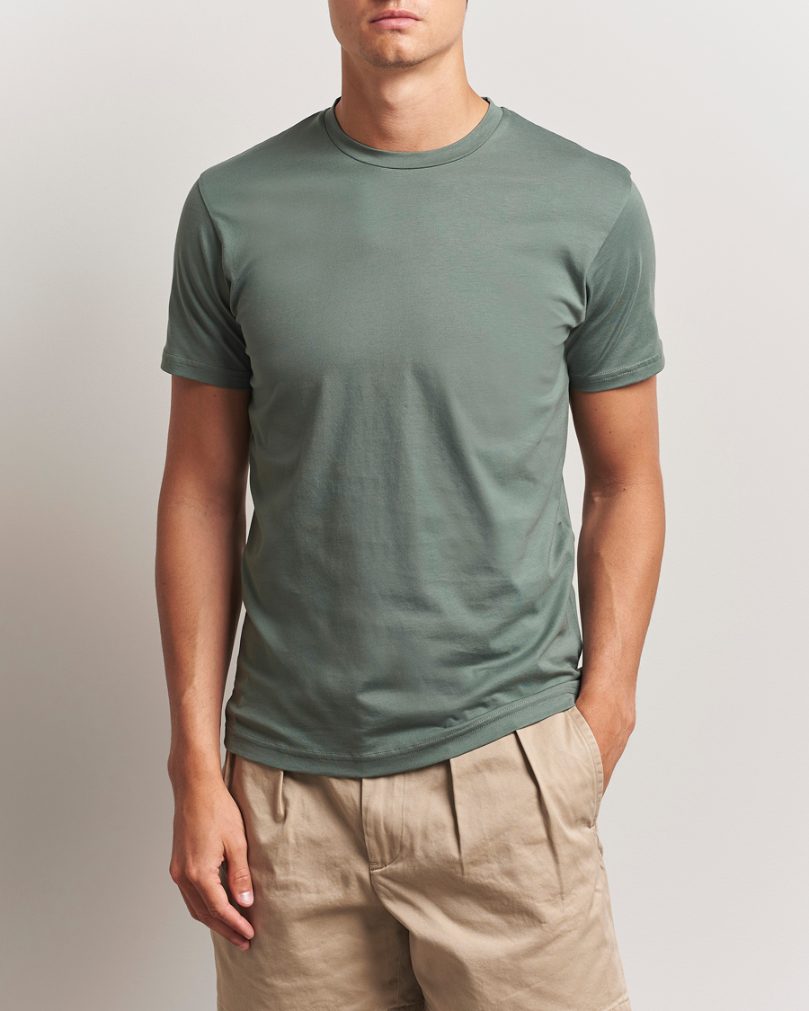 Herren | T-Shirts | Sunspel | Riviera Midweight T-Shirt Dusk Green